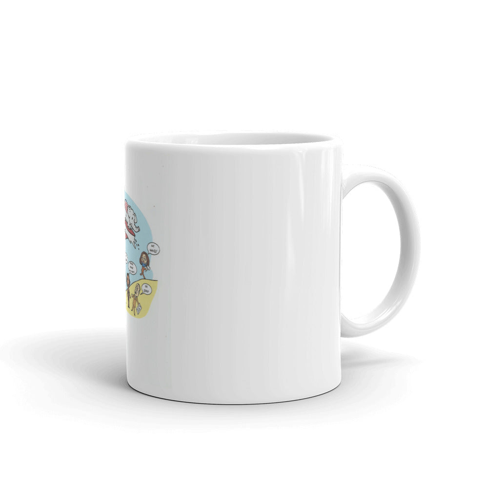White glossy mug