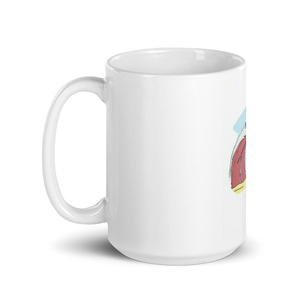 White glossy mug